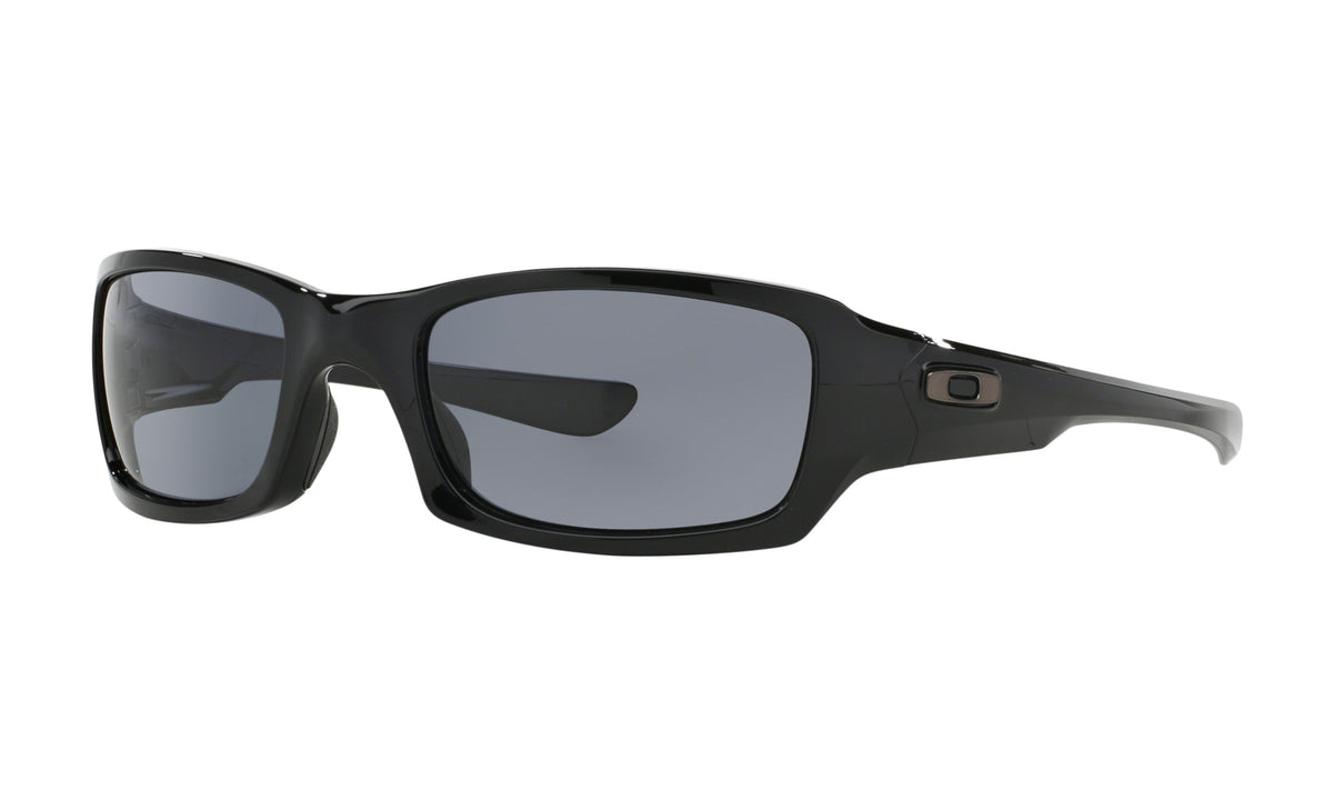 Oakley Fives Squared Sunglasses Polished Black Frame Gray Lens